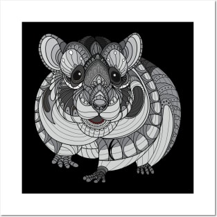 Zentangle Hamster Posters and Art